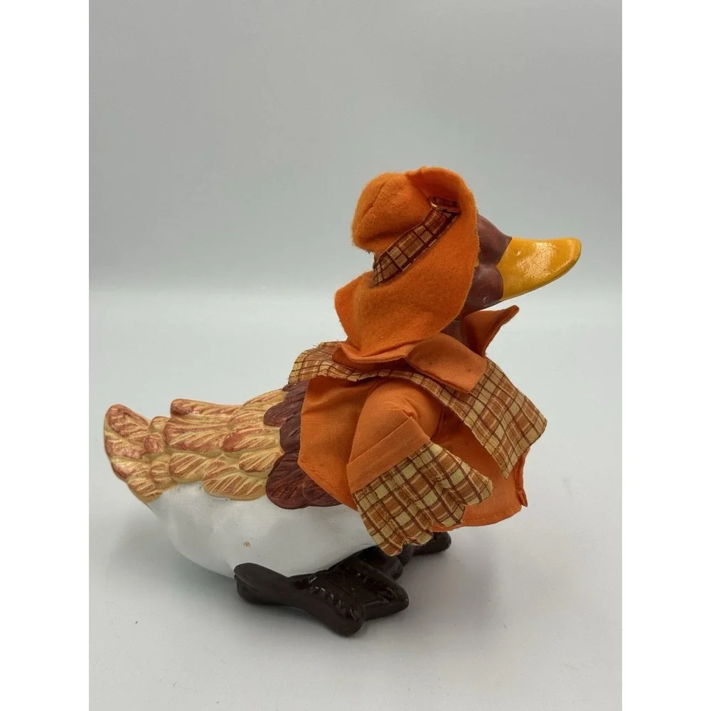 Vintage Ceramic Farmer Or Scarecrow Duck Thanksgiving Fall